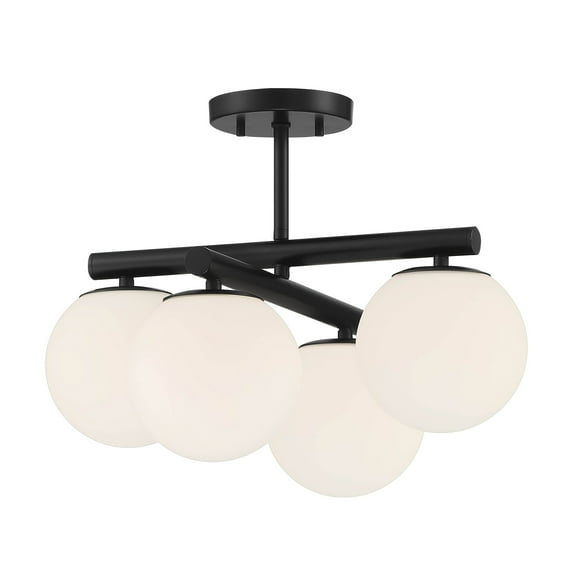 Designers Fountain Crown Heights 4 Light Matte Black Semi Flush Mount Ceiling Light, D252C-SF-MB