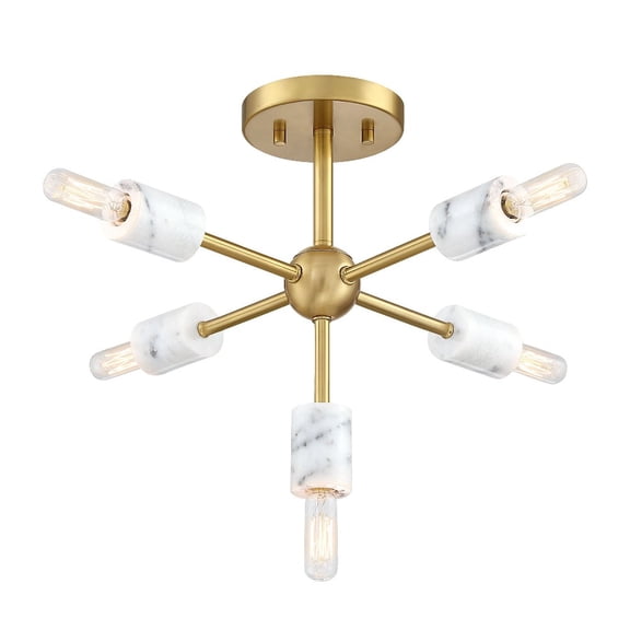 D304C-SF-BG Designers Fountain Star Dust - 5 Light Semi-Flush Mount -12.5 Inch Tall and 16.5 Inch Wide