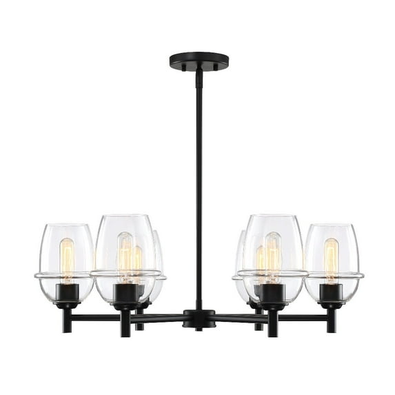 D310M-6CH-MB Designers Fountain Summer Jazz - 6 Light Chandelier -9.25 Inch Tall and 28 Inch Wide-Matte Black Finish