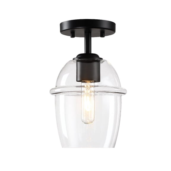 D310M-SF-MB Designers Fountain Summer Jazz - 1 Light Semi-Flush Mount -11.5 Inch Tall and 7 Inch Wide-Matte Black Finish