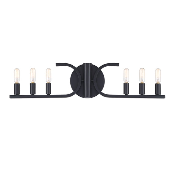 Designers Fountain D314C-6B-MB Skye 6 Light 28" Wide Vanity Light - Black