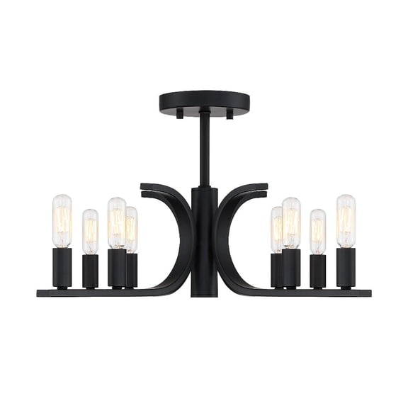 D314C-SF-MB Designers Fountain Skye - 8 Light Convertible Semi-Flush Mount-11.25 Inch Tall and 22.75 Inch Wide