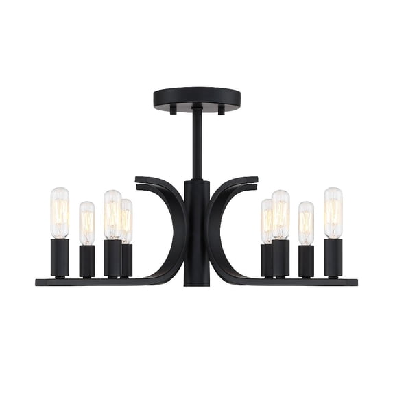 D314C-SF-MB Designers Fountain Skye - 8 Light Convertible Semi-Flush Mount-11.25 Inch Tall and 22.75 Inch Wide