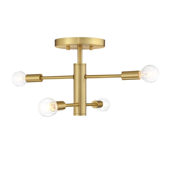 Designers Fountain D320C-SF-BG Arlo 4 Light 15" Wide Semi-Flush Ceiling Fixture - Gold