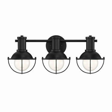 Designers Fountain Dalton 3 Light Matte Black Bathroom Vanity Light Fixture, D243M-3B-MB