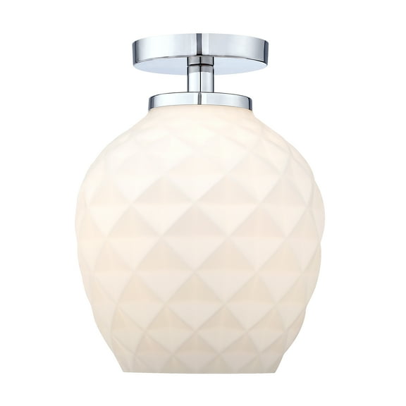 Designers Fountain Dita 9 inch 1-Light Polised Nickel Modern Semi Flush Mount Ceiling Light, D289M-SF-PN