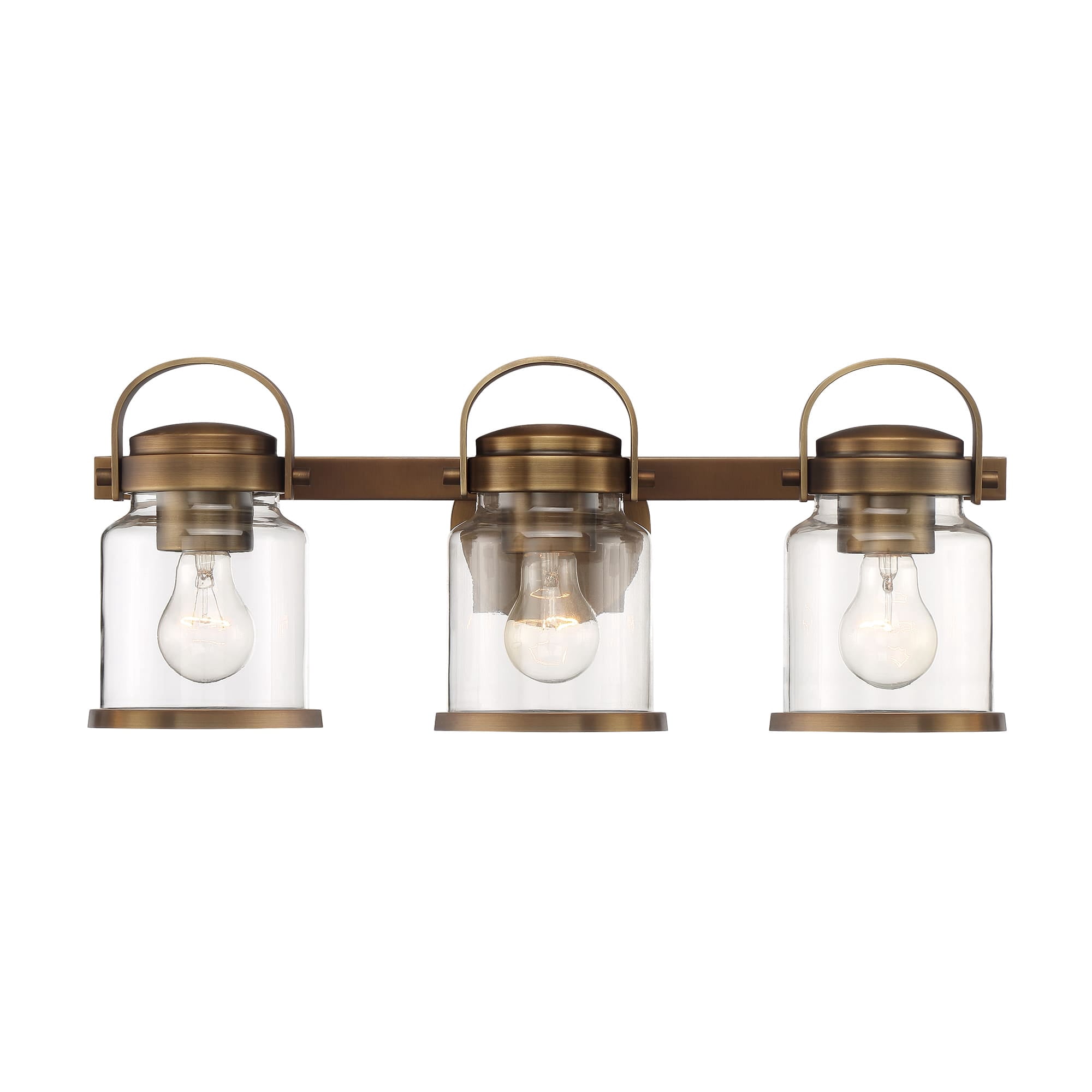 3 Light Bathroom Fixture Brass