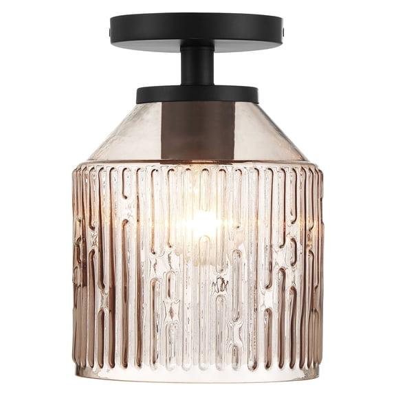 Designers Fountain Ele 7.25 inch 1-Light Matte Black Modern Semi Flush Mount Ceiling Light, D288M-SF-MB