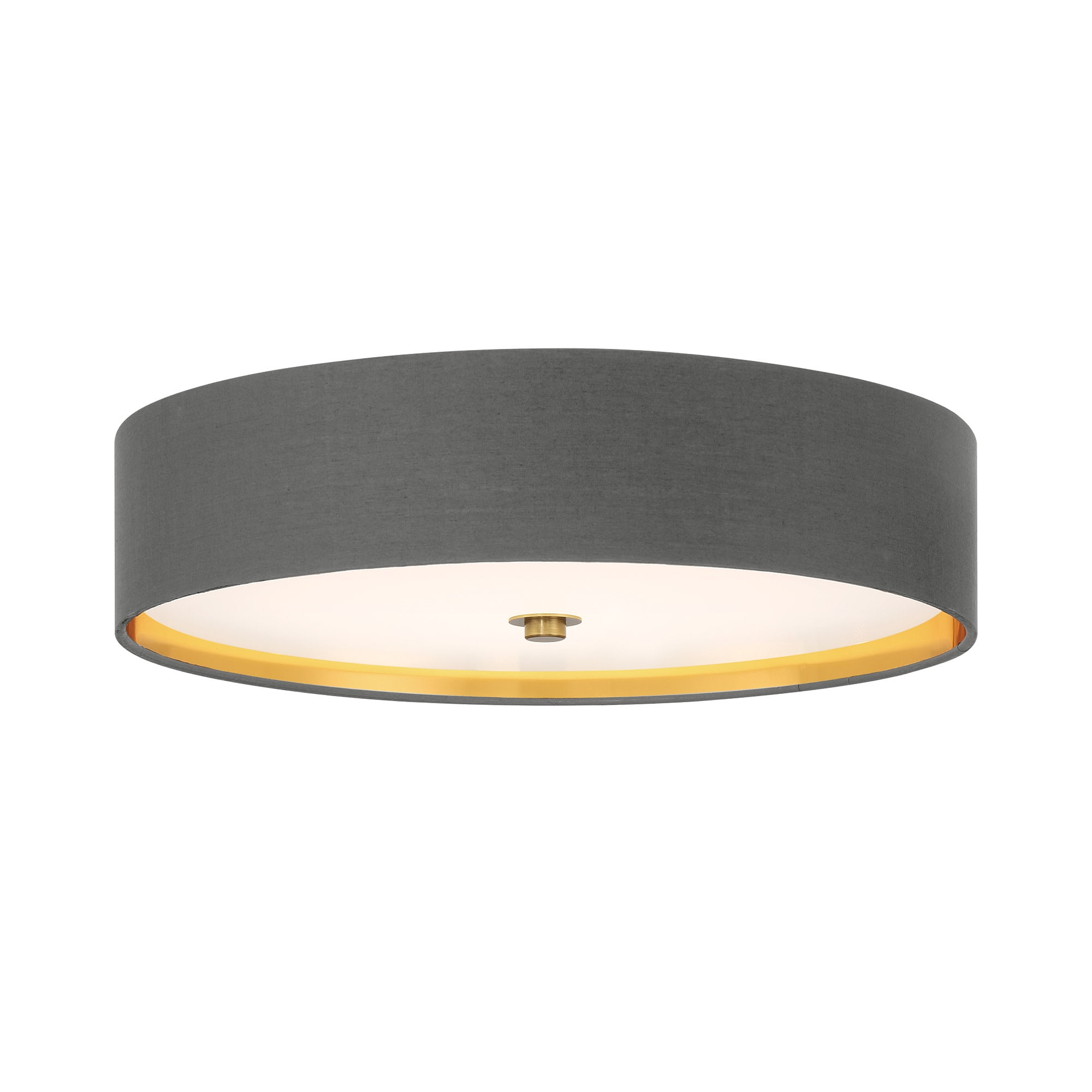 Stacy 16" Gray and Gold Round LED Flush Mount Light