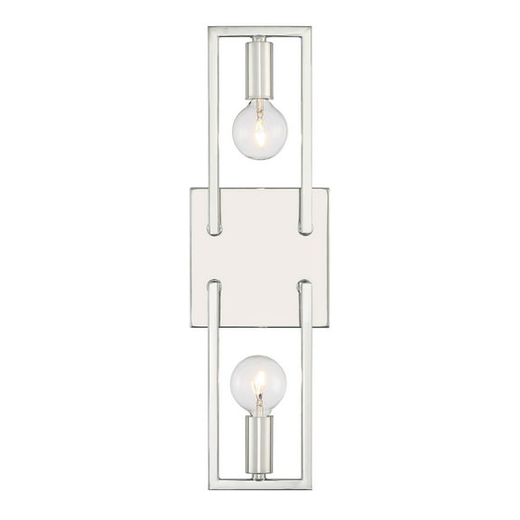 Designers Fountain Finni 2 Light Polished Nickel Wall Sconce Light, D271C-2WS-PN