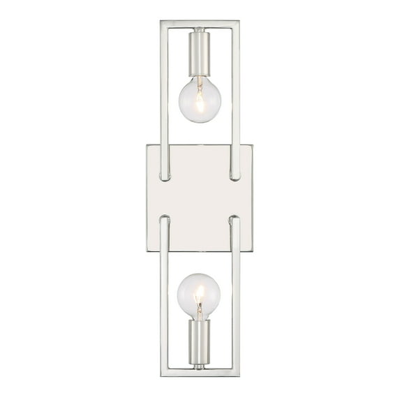 Designers Fountain Finni 2 Light Polished Nickel Wall Sconce Light, D271C-2WS-PN