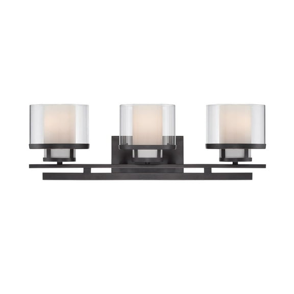 Designers Fountain Fusion Biscayne Bronze 3 Light Bathroom Vanity Light Fixture, 86103-BBR