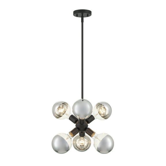 Designers Fountain Gambit 7 inch 6-Light Matte Black Modern Pendant Light, D293M-7P-MB
