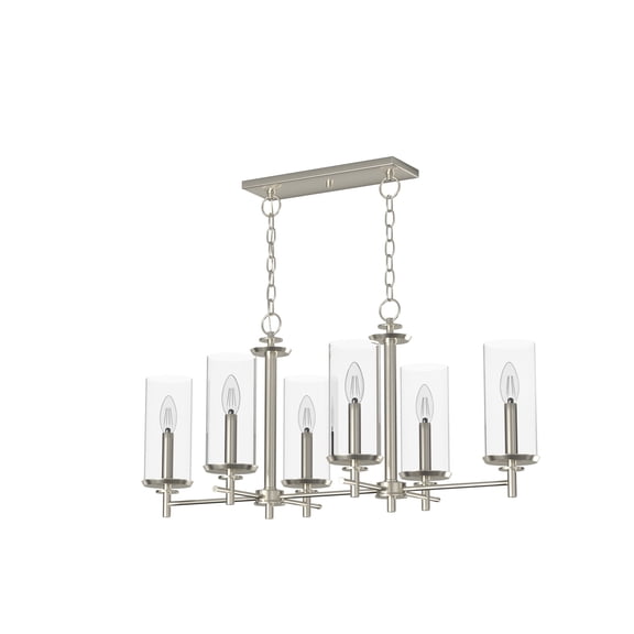 Designers Fountain Harlowe Satin Platinum 6 Light Island Pendant, 87286-SP