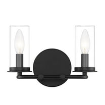 Designers Fountain Hudson Heights 2 Light Matte Black Bathroom Vanity Light Fixture, D268C-2B-MB
