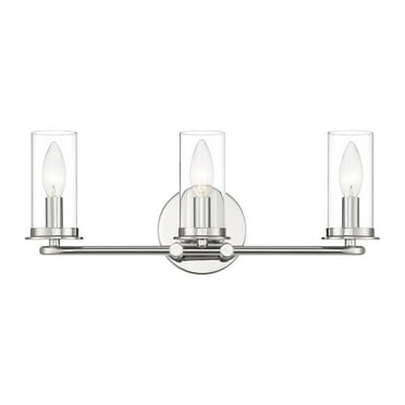 Designers Fountain Hudson Heights 3 Light Polished Nickel Bathroom Vanity Light Fixture, D268C-3B-PN
