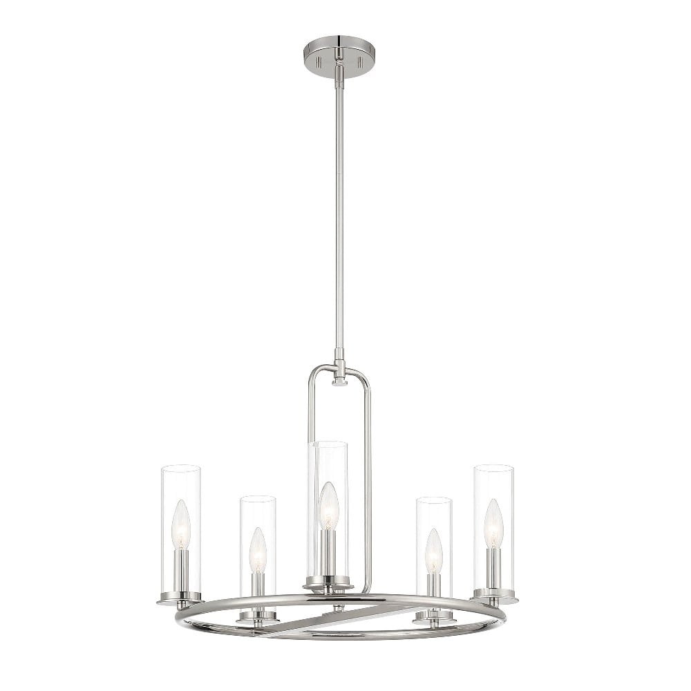 Hudson Heights 17.5" Matte Black Durable Steel 5-Light Chandelier