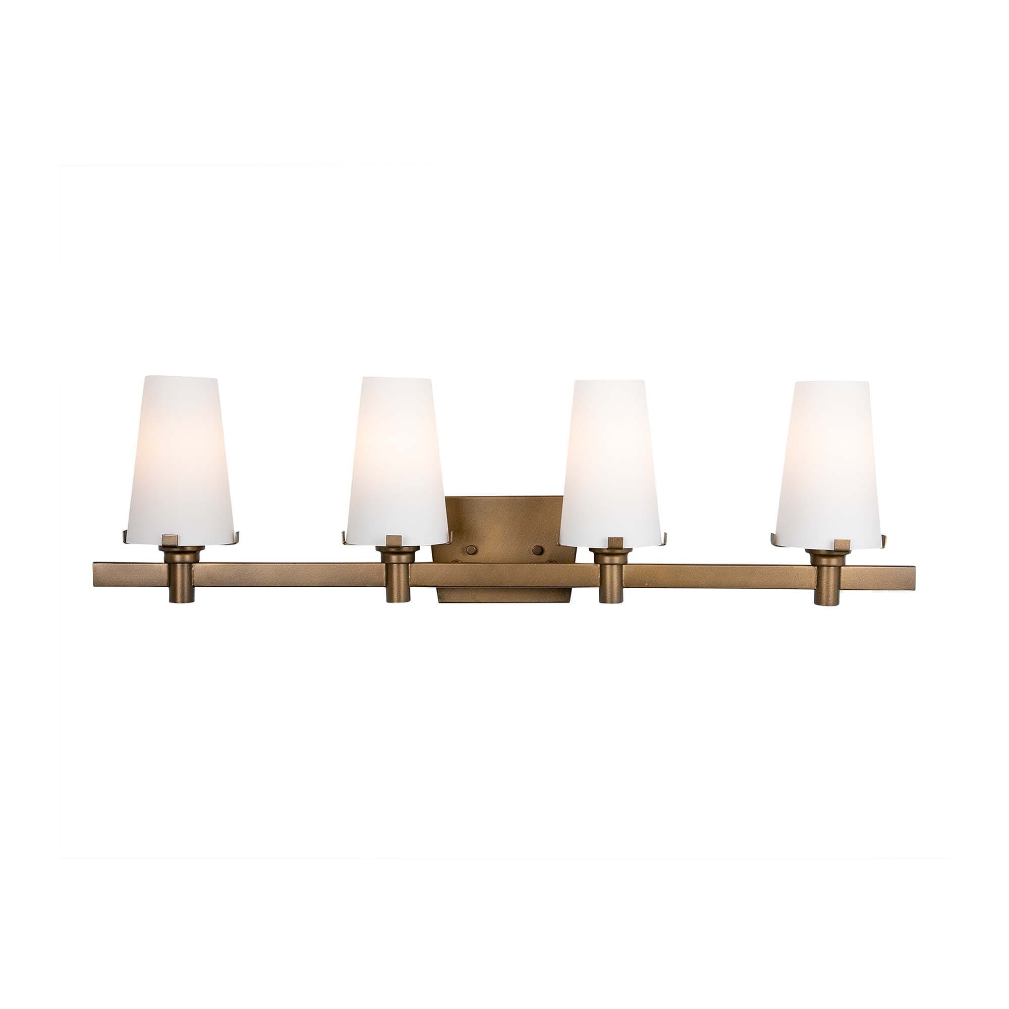 Vintage Gold 32" Steel 4-Light Bathroom Vanity Fixture