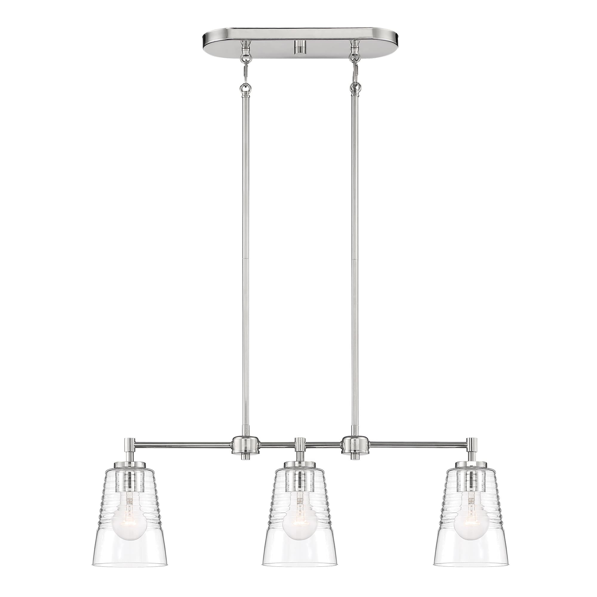 Ingo Urban Chic 30" Polished Nickel Island Pendant with Clear Glass