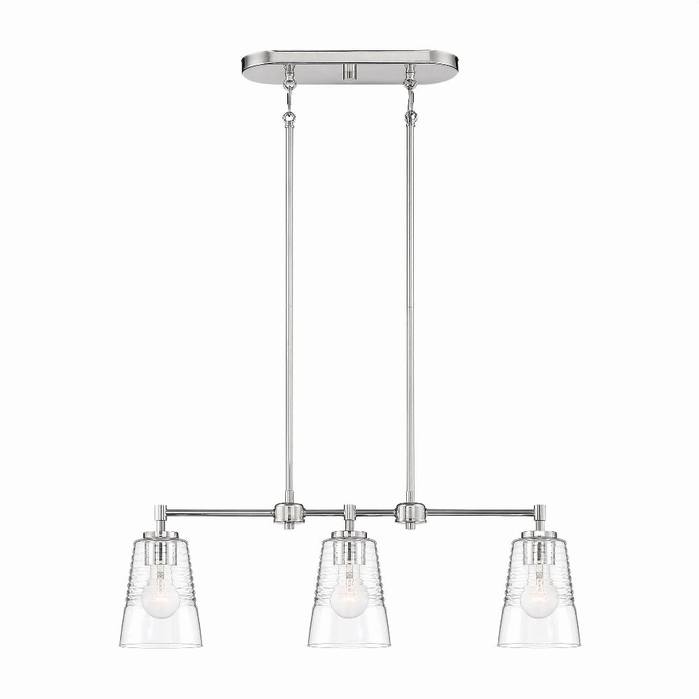 Ingo Urban Chic 30" Polished Nickel Island Pendant with Clear Glass