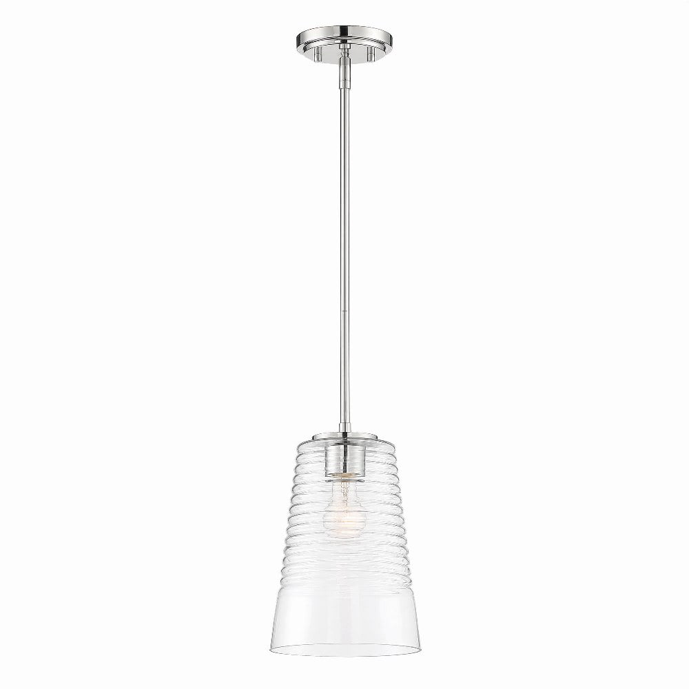 Urban Chic Polished Nickel & Clear Glass 12'' Pendant Light