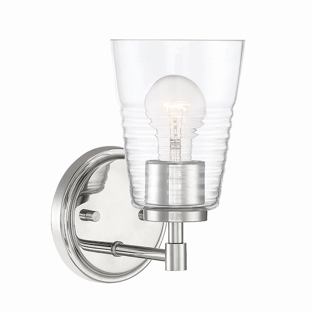 Ingo 7"x9" Polished Nickel Wall Sconce with Clear Glass