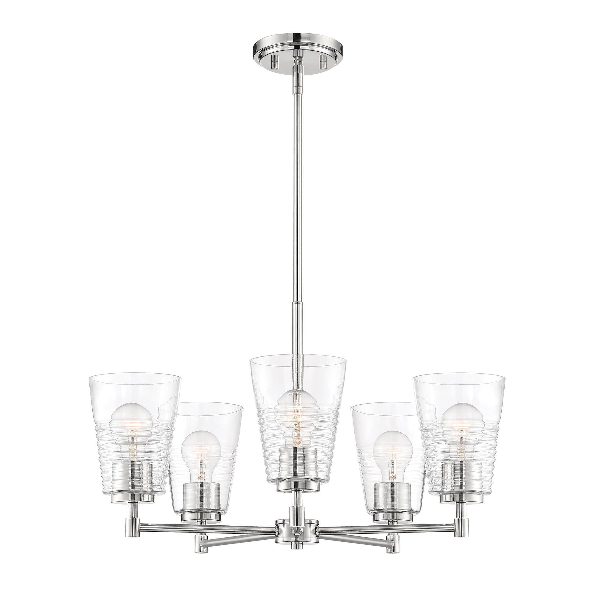 Ingo Urban Chic Polished Nickel 5-Light Chandelier with Clear Glass