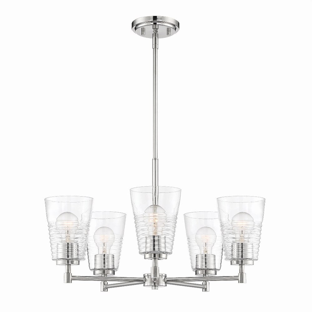 Ingo Urban Chic Polished Nickel 5-Light Chandelier with Clear Glass
