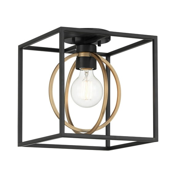 Designers Fountain Kew Gardens 1 Light Matte Black Semi Flush Mount Ceiling Light, D276M-SF-MB
