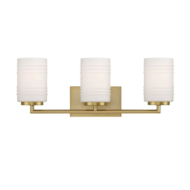 Designers Fountain Leavenworth 3 Light Brushed Gold Bathroom Vanity Light Fixture, D257M-3B-BG