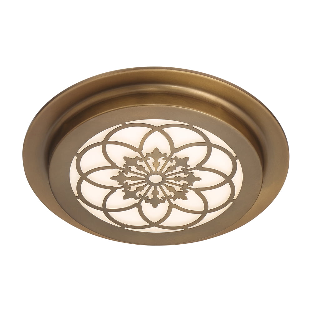 Sleek Edge Lit 12" Flushmount in Old Satin Brass with LED Technology
