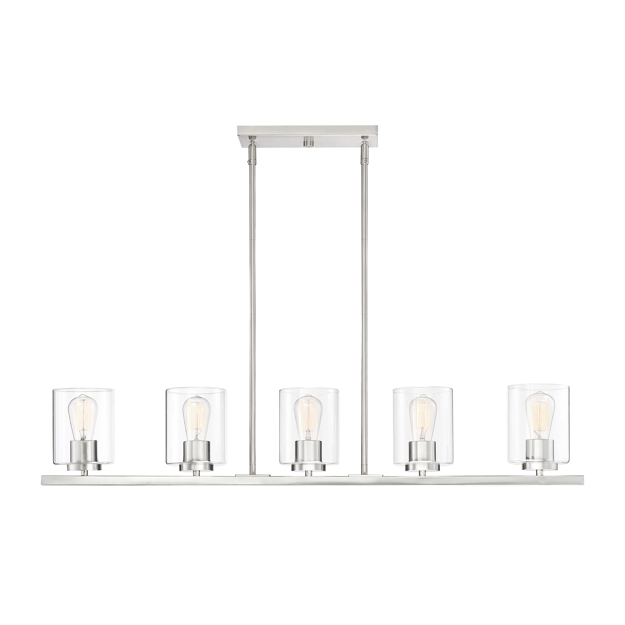 Liam 42.75" Bronze and Glass Island Pendant Light