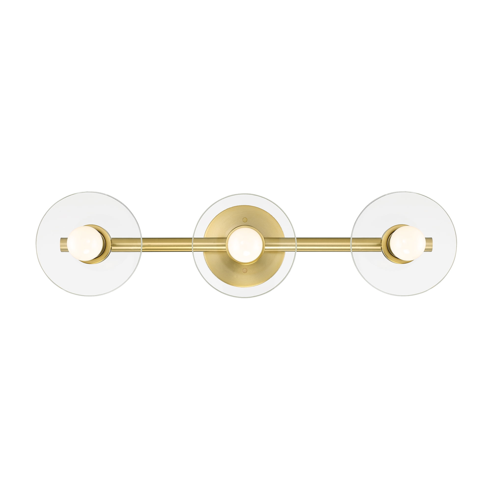 Designers Fountain Litto 24 inch 3-Light Brushed Gold Modern Bathroom Vanity Light Fixture with Clear Glass Shades, D294C-3B-BG