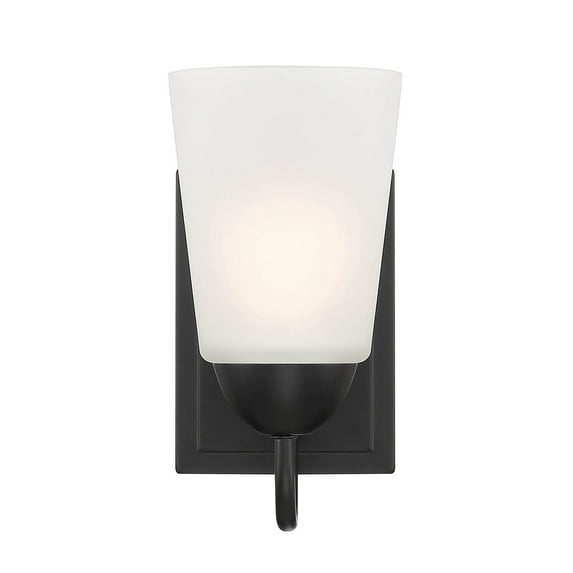 Designers Fountain Malone 1 Light Matte Black Wall Sconce Light, D267M-WS-MB