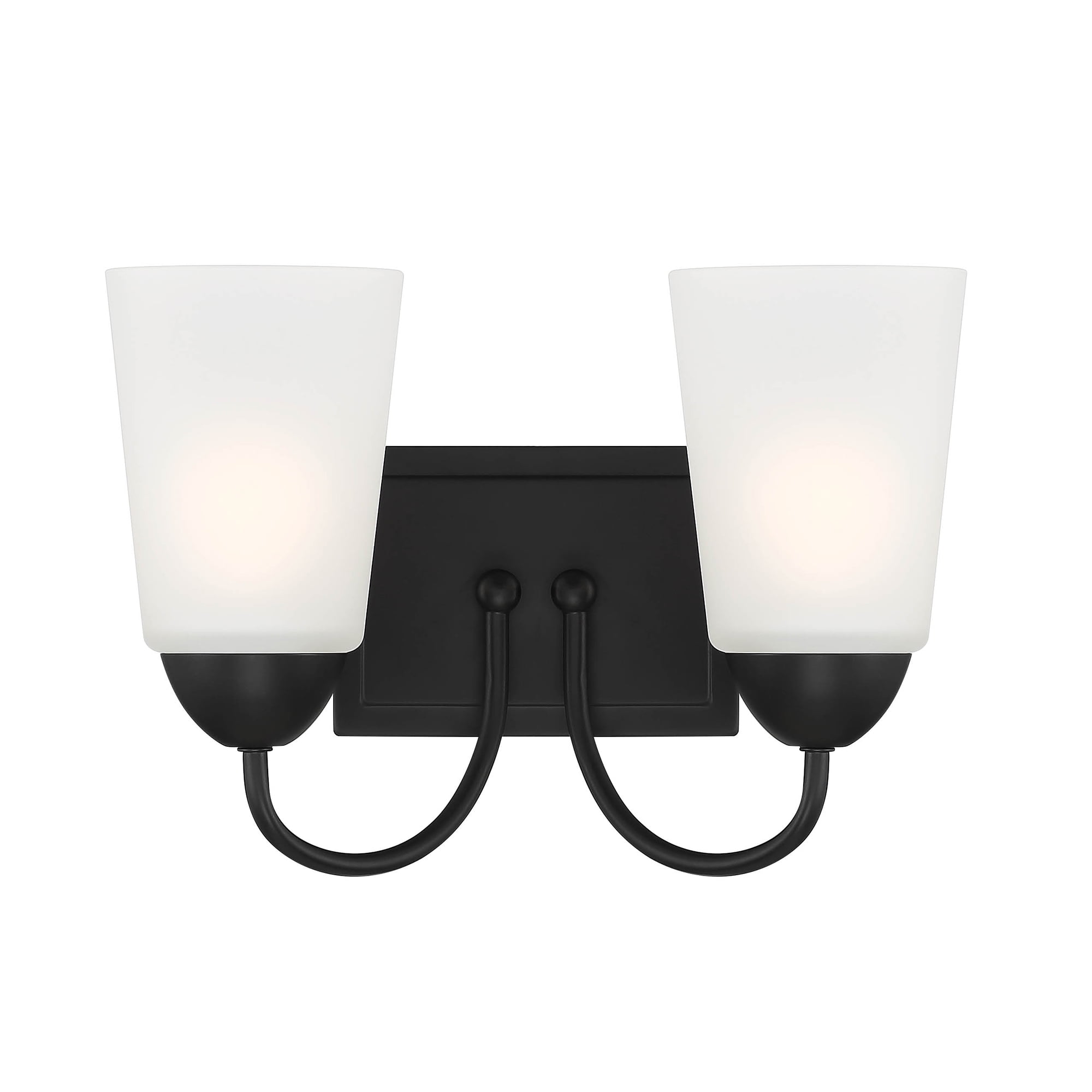Malone Matte Black Transitional 2-Light Vanity Wall Sconce