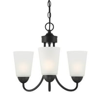 Designers Fountain Malone 3 Light Matte Black Chandelier, D267M-3CH-MB