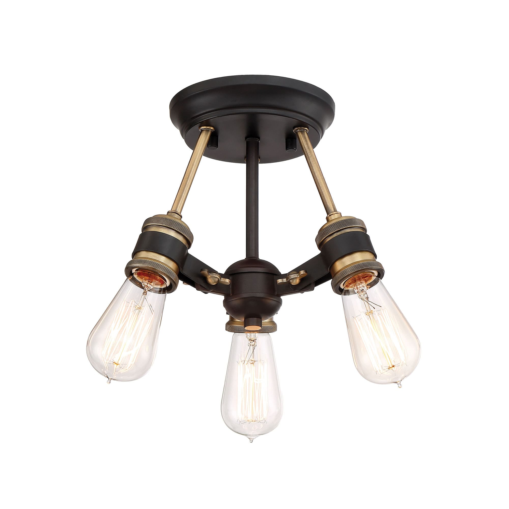 Miles Vintage Bronze 3-Light Industrial Ceiling Light