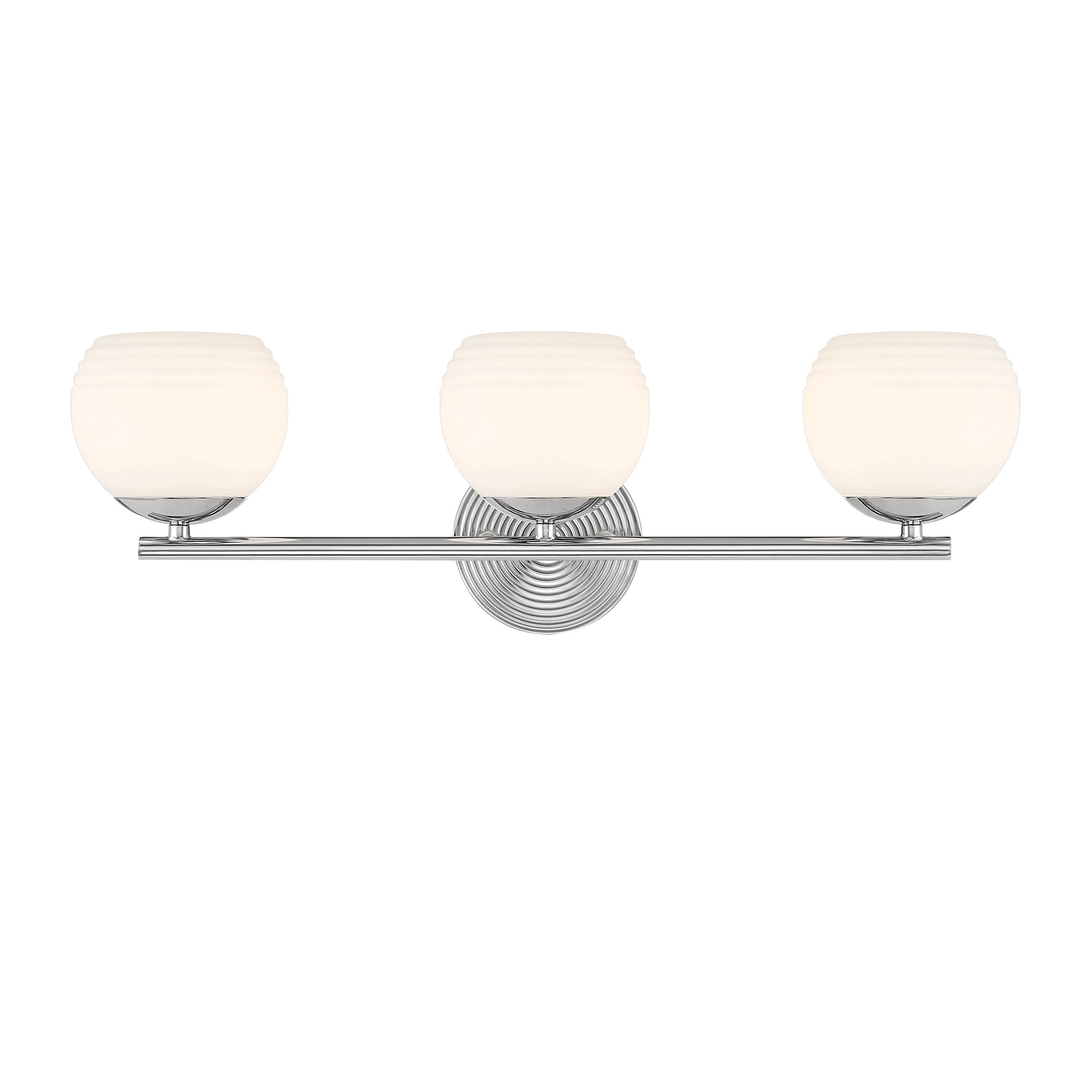 Moon Breeze Polished Nickel 3-Light Vanity with Globe Shades