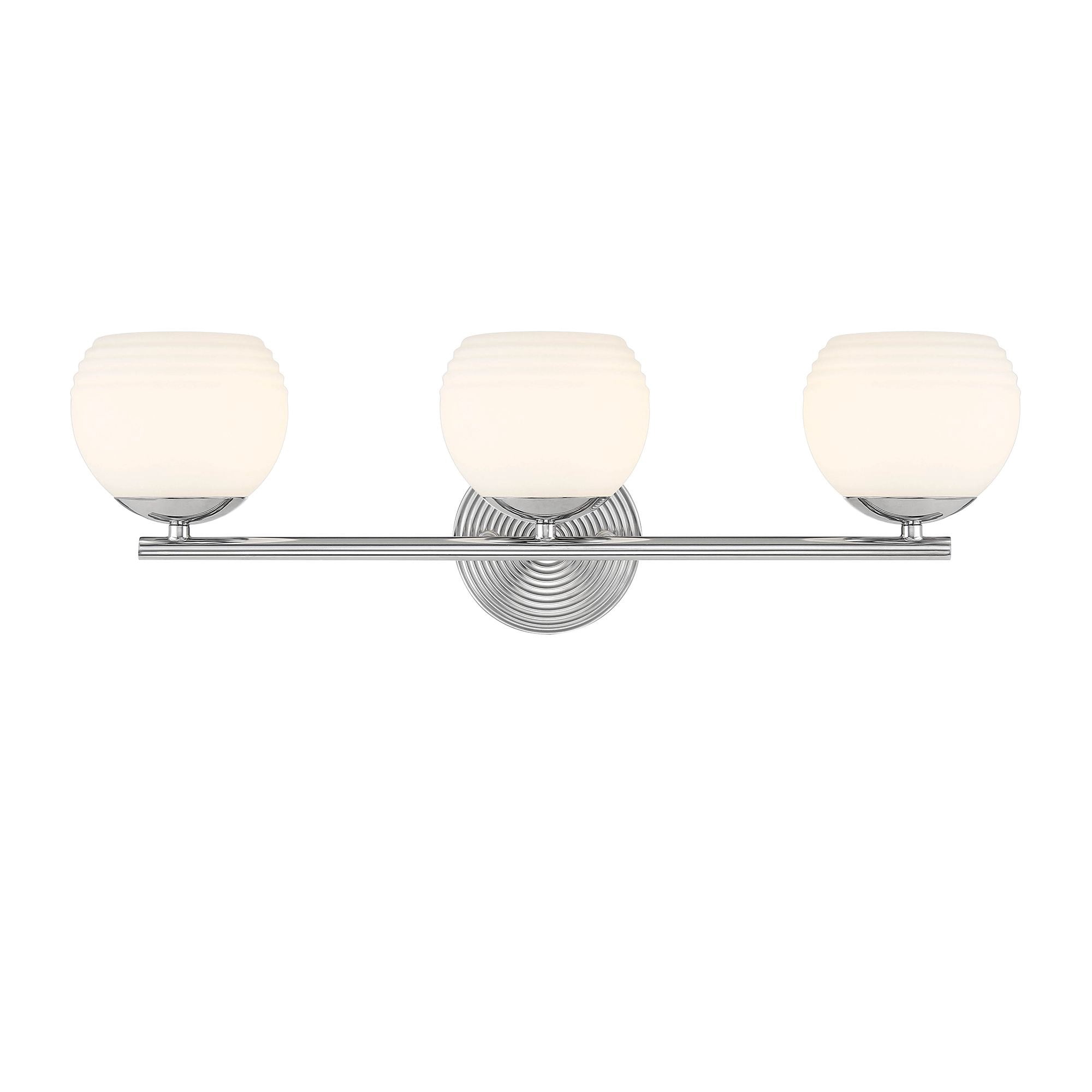 Designers Fountain Moon Breeze 3 Light Polished Nickel Bathroom Vanity Light Fixture, D251H-3B-PN