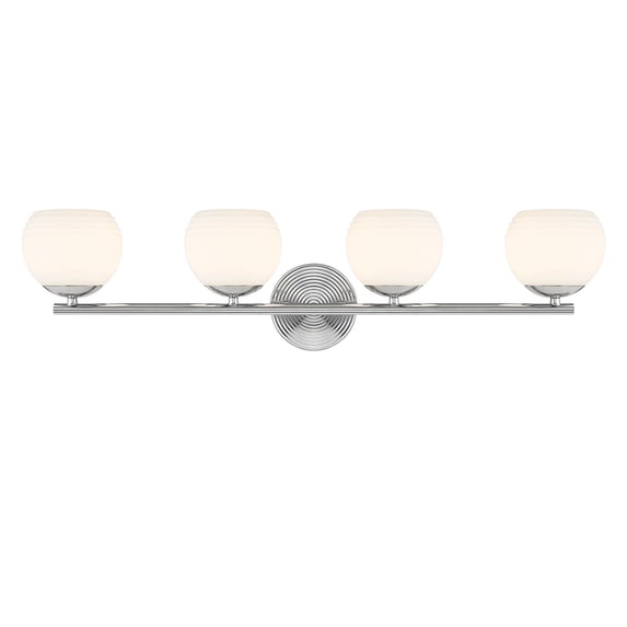 Designers Fountain Moon Breeze 4 Light Polished Nickel Bathroom Vanity Light Fixture, D251H-4B-PN