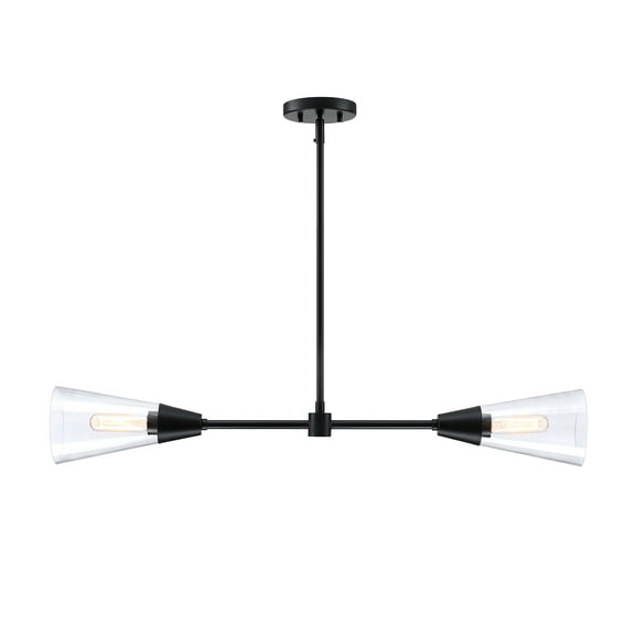Designers Fountain Norro 36 inch 2-Light Matte Black Modern Island Pendant Light, D290M-IS-MB