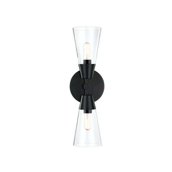 Designers Fountain Norro 5.25 inch 2-Light Matte Black Modern Wall Sconce Light, D290C-2WS-MB