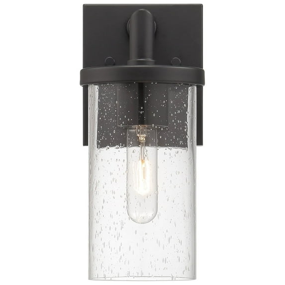 Designers Fountain Otto 11.5 inch 1-Light Matte Black Modern Outdoor Wall Lantern with Clear Seedy Glass Shade, D298M-5EW-MB