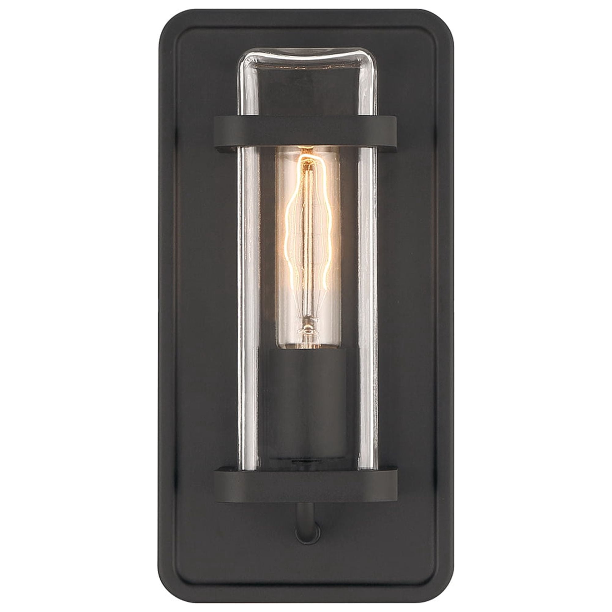 Designers Fountain Pearl Street 6 inch 1-Light Black Modern Outdoor Wall Lantern with Clear Glass Shade, D303M-6EW-BK
