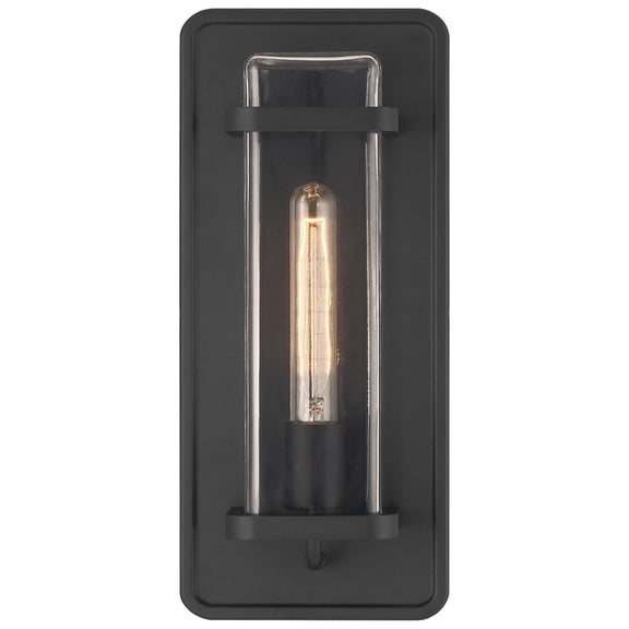Designers Fountain Pearl Street 7 inch 1-Light Black Modern Outdoor Wall Lantern with Clear Glass Shade, D303M-7EW-BK