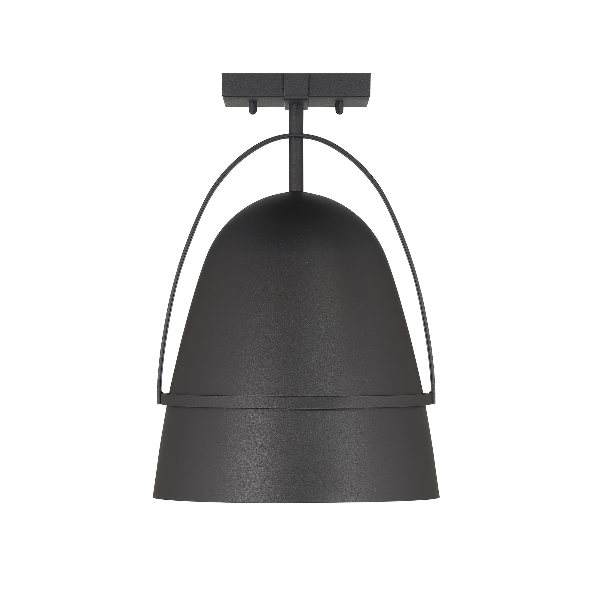 Rue 14" Black Glass Semi Flush Mount Outdoor Lighting