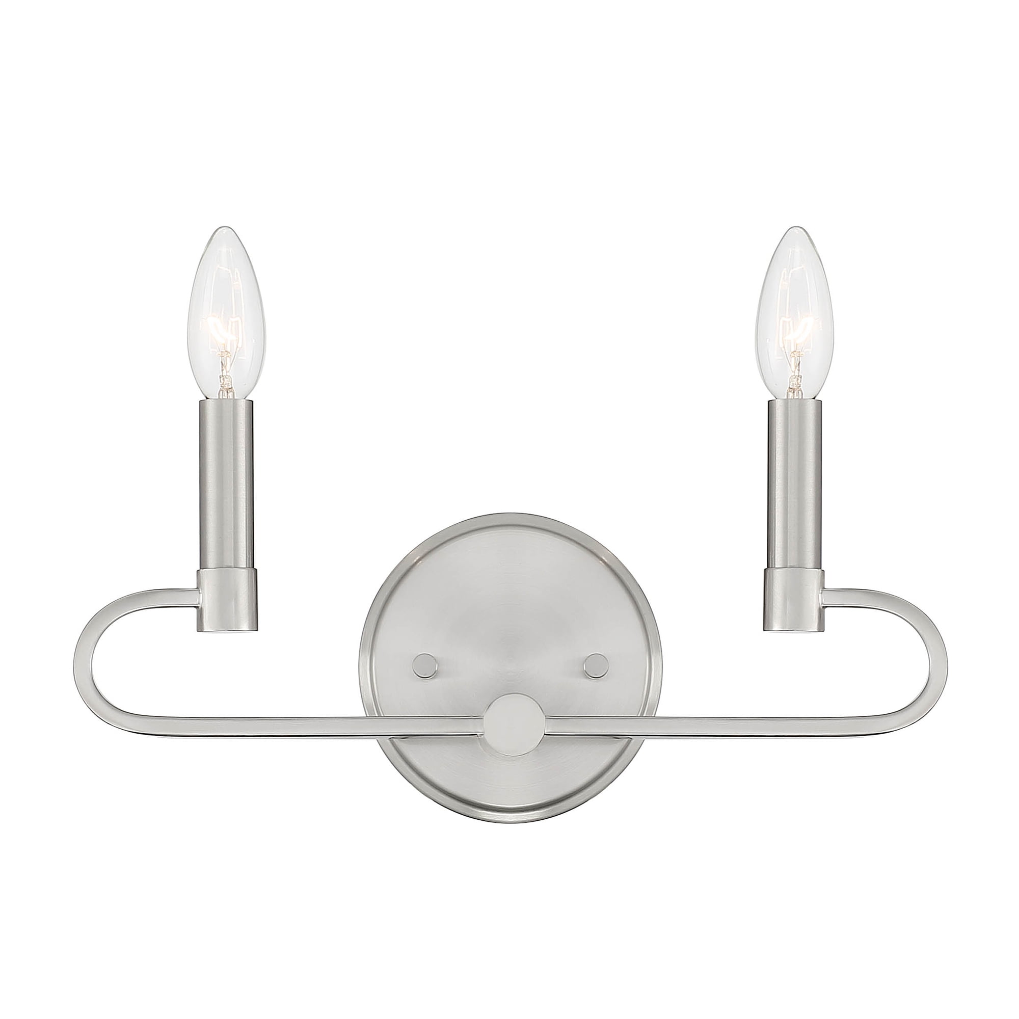 Modern Oval 2-Light Brushed Nickel Vanity Wall Sconce