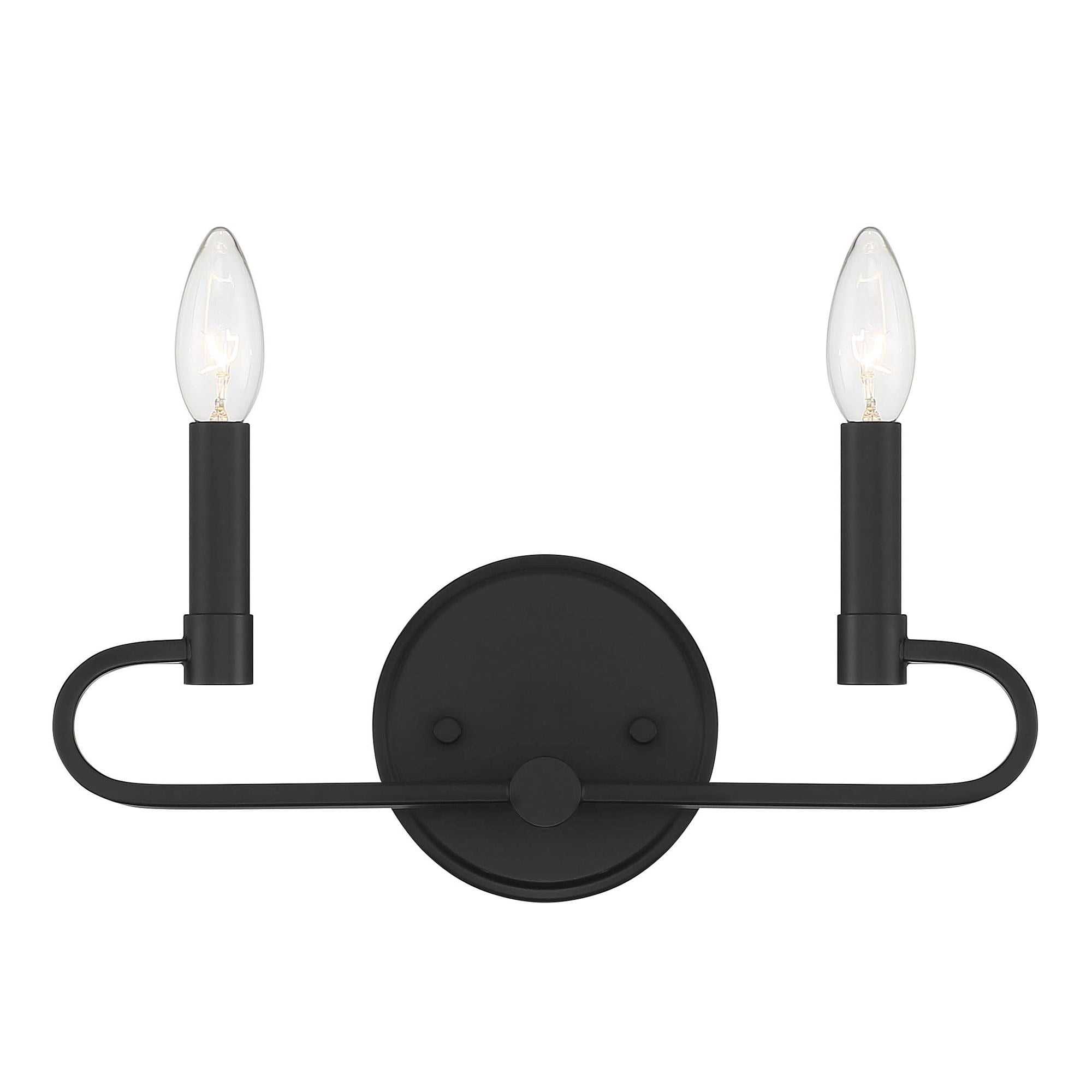 Designers Fountain Summit 2 Light Matte Black Bathroom Vanity Light Fixture, D269C-2B-MB