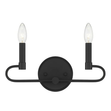 Designers Fountain Summit 2 Light Matte Black Bathroom Vanity Light Fixture, D269C-2B-MB