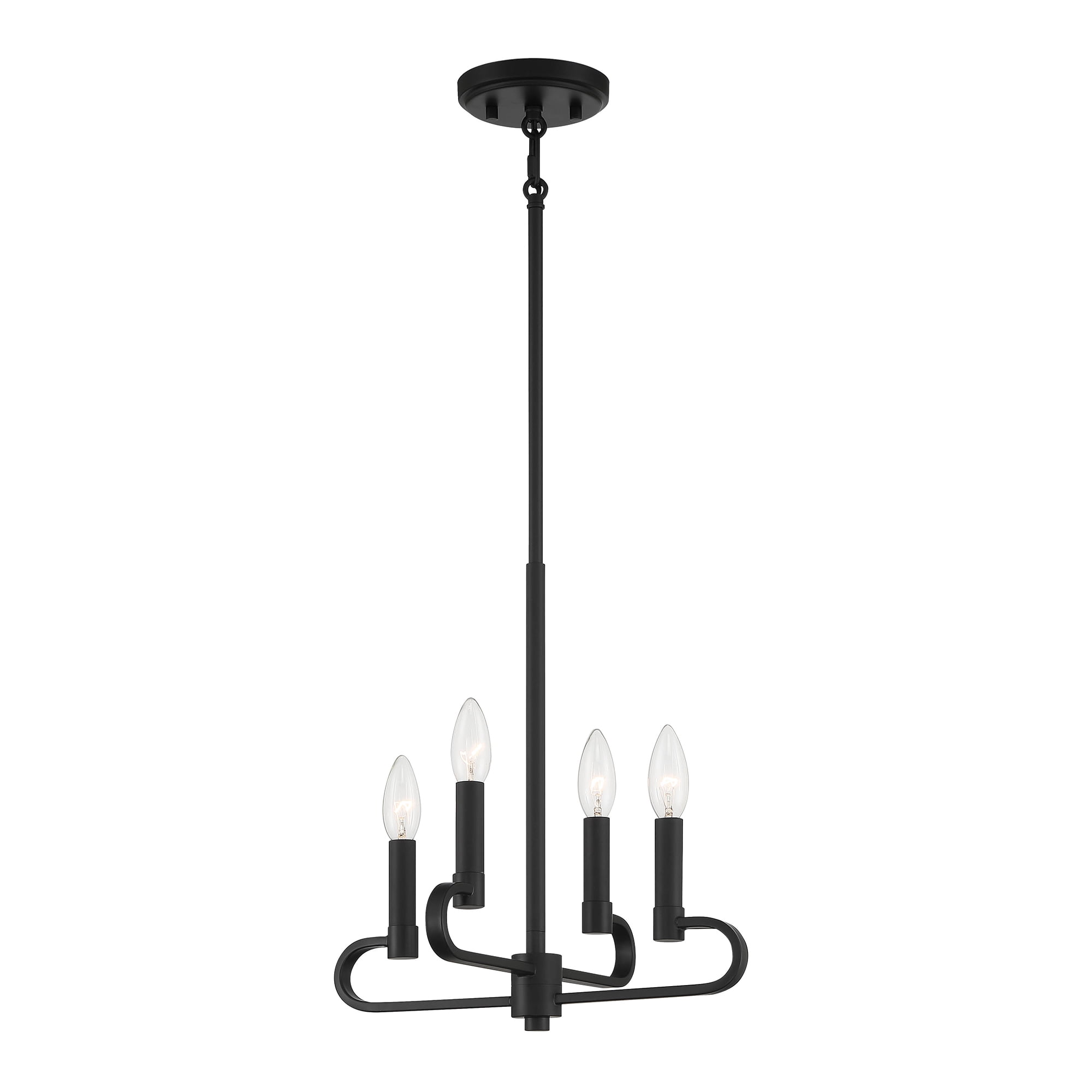 Summit 14" Matte Black and Brushed Nickel Modern Chandelier